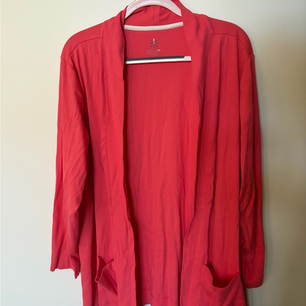 Women's Red Open-Front Cardigan